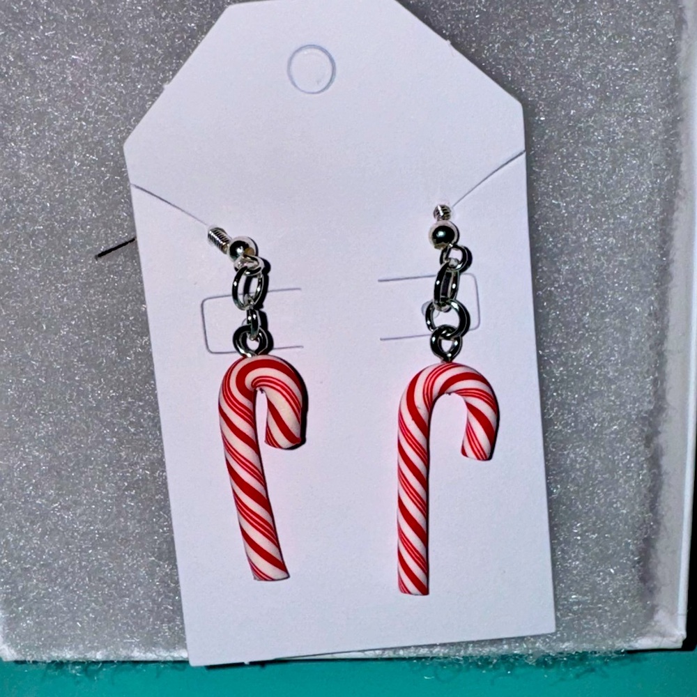 Handmade candy cane earrings!